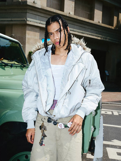 Off-White Camouflage Fur Jacket