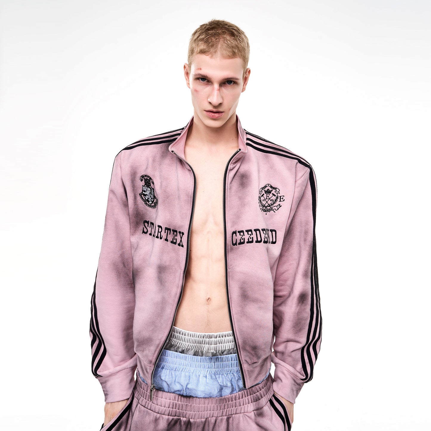 American spray dirty distressed stand-up collar jacket trend