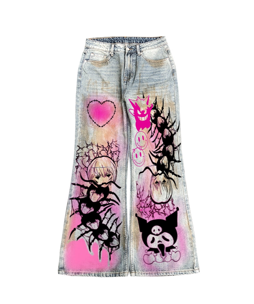 Graffiti Spray Paint Vintage Jeans