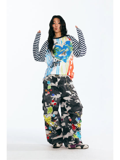 Stripe Long-Sleeve T-Shirt (Multi, Unisex)