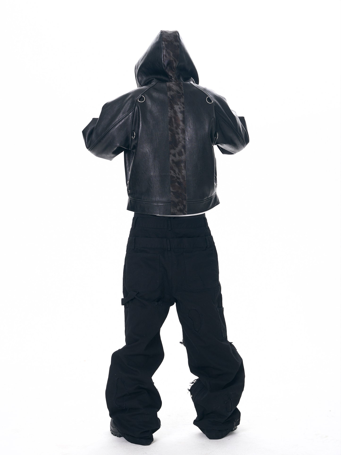 Leopard Panel PU  Fireman Jacket