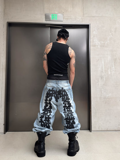 Runway Grey Deconstructed Knee Length Jeans