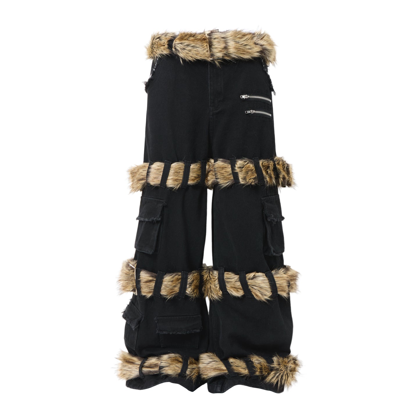 Detachable Strap Wide-leg Denim Pants