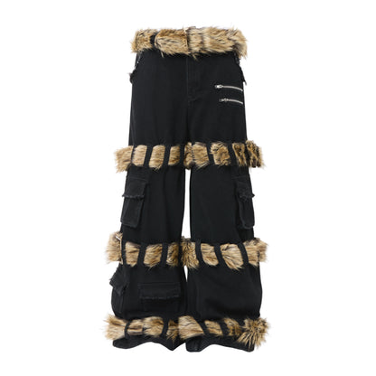 Detachable Strap Wide-leg Denim Pants