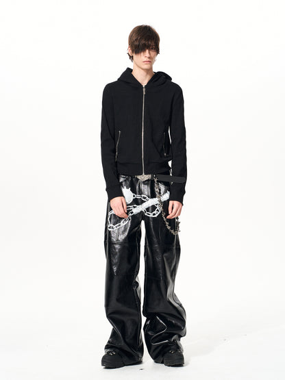 Skull Cross Zip Sweat Hoodie