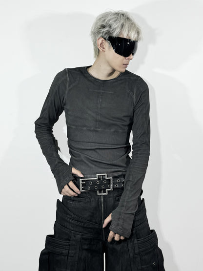 Aged Cross Slim Long Sleeve Tee