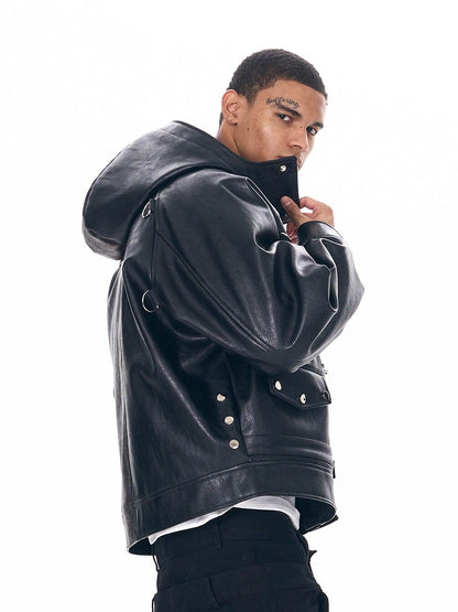 Leopard Panel PU  Fireman Jacket