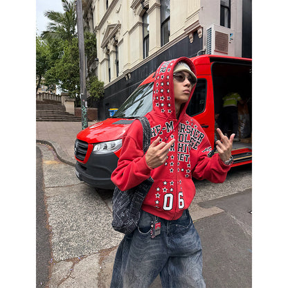 American Star Letter Print Hooded Parker