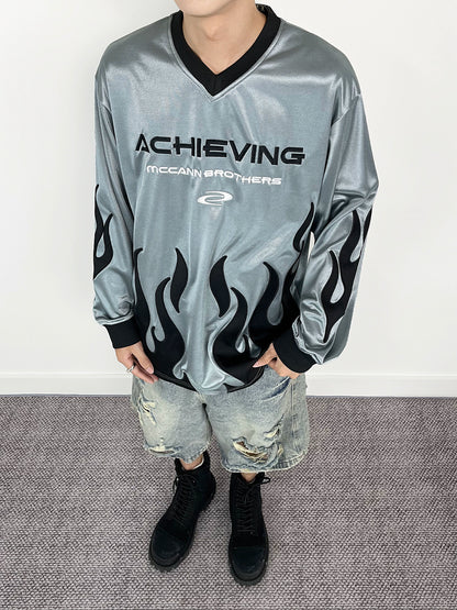Flame Embroidery Jersey long-sleeve