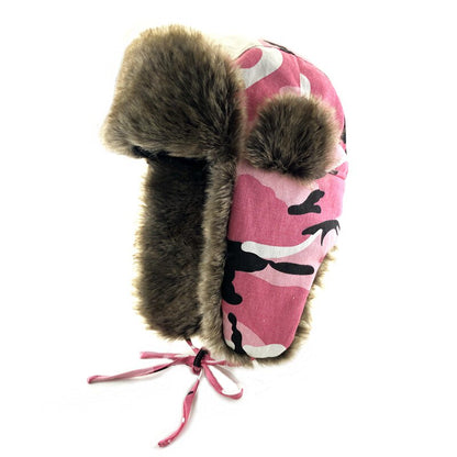 Warm ear protection hatst camouflage couple