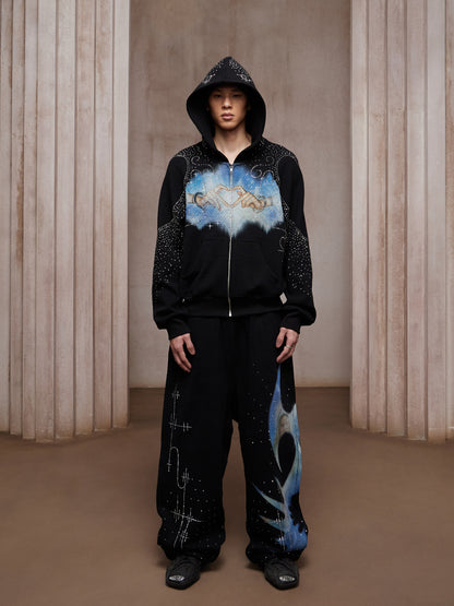 Dream Core Rhinestone Zip Hoodie