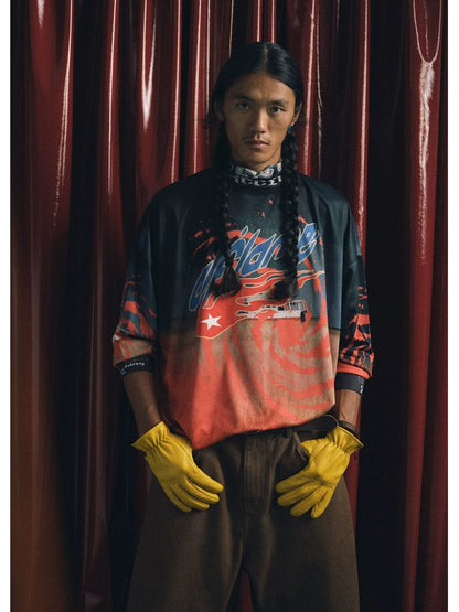 Red Full Print Jersey T-Shirt Unisex