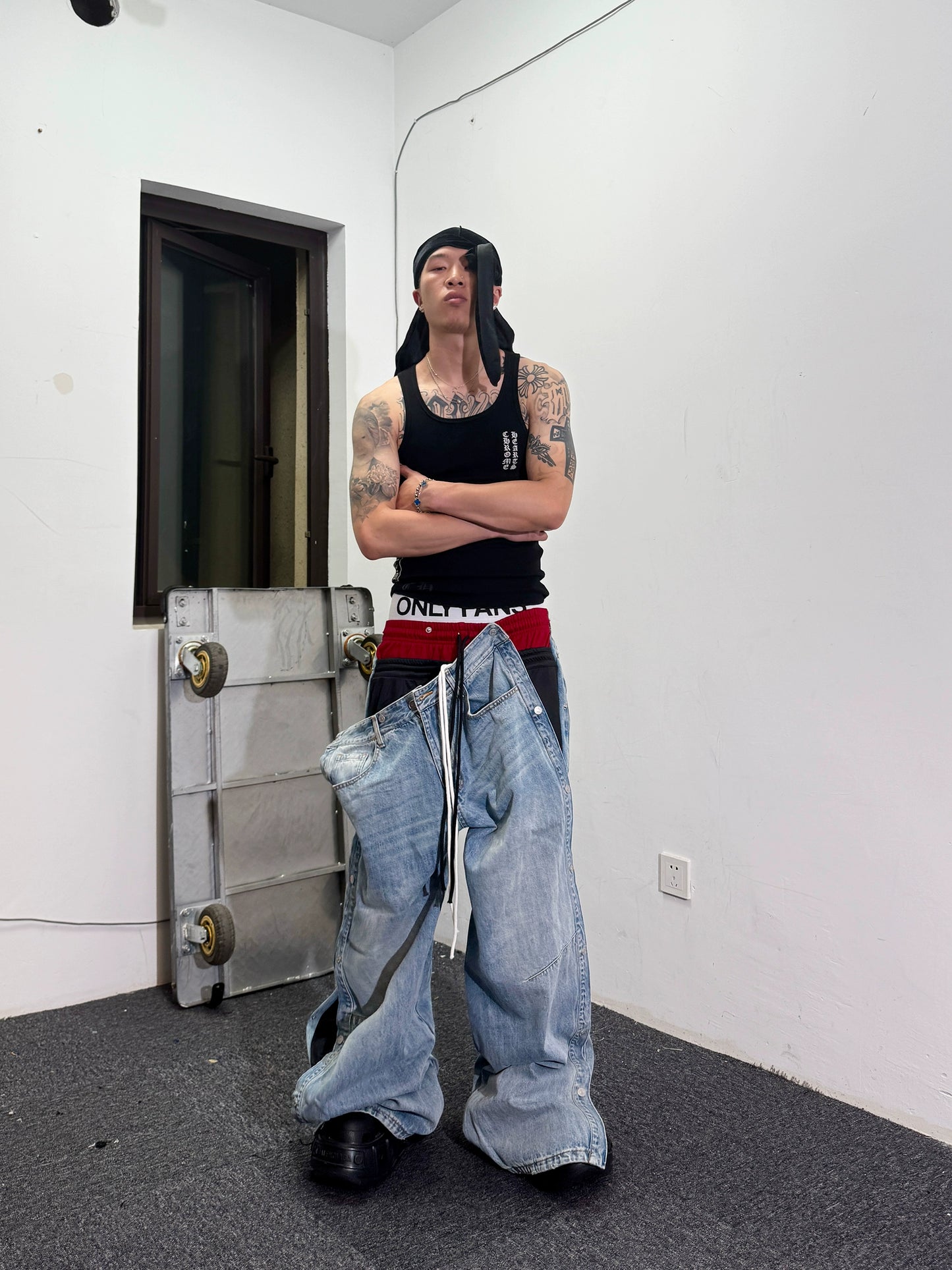 Washed Blue Denim Pants