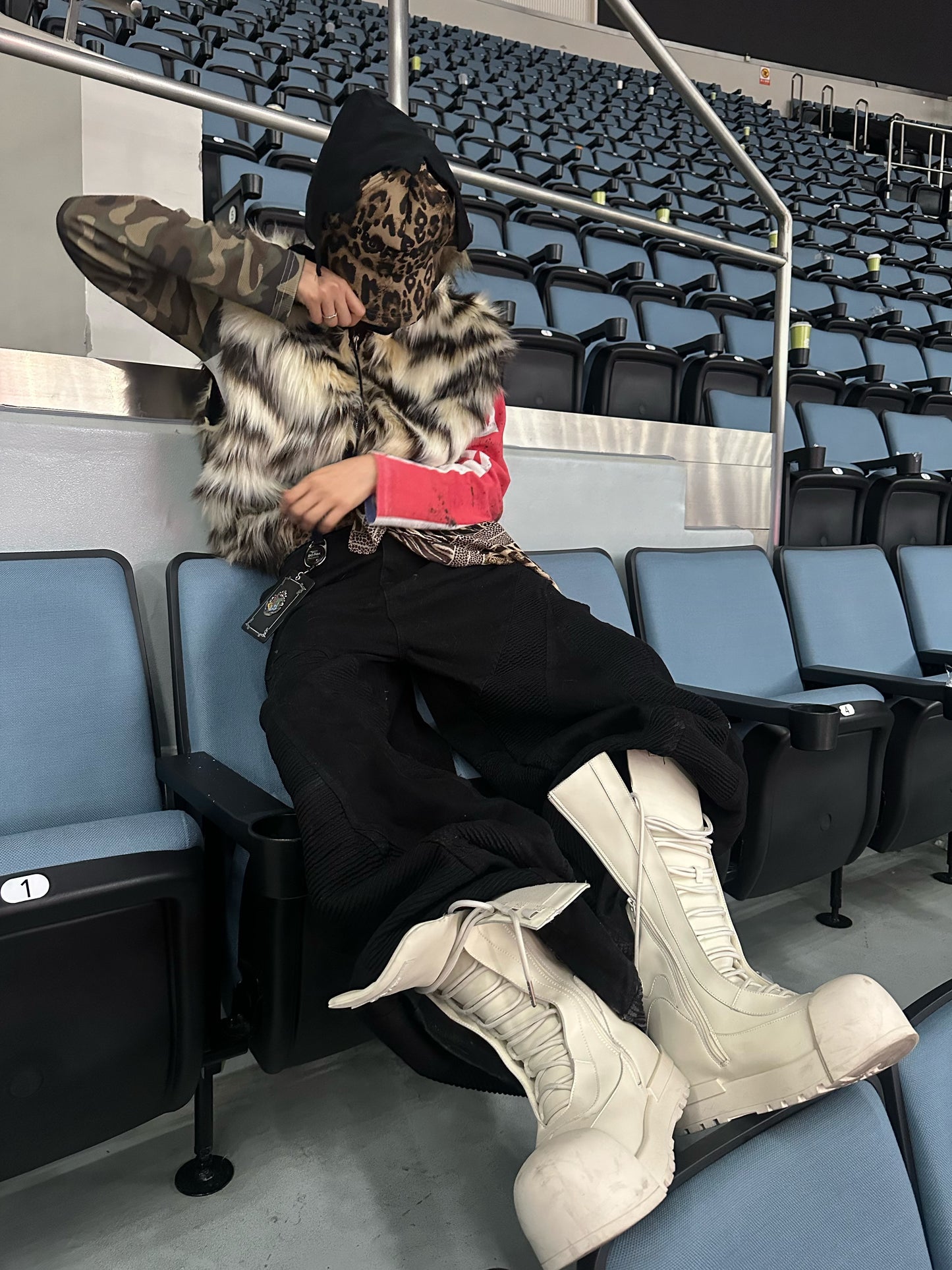 Tiger Stripe Spiked Crown Fur Vest