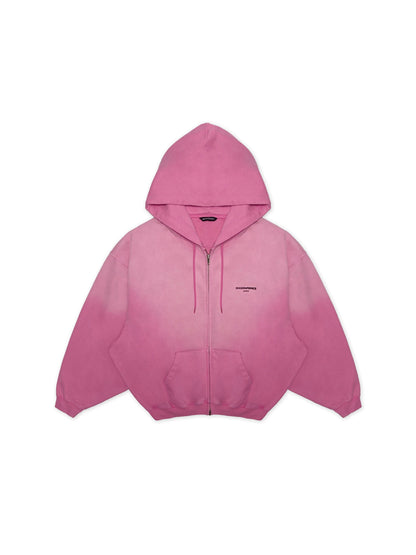Blur Pattern Zip-Up Hoodie