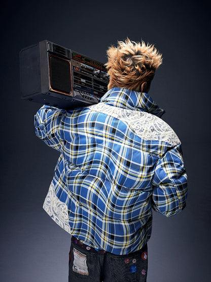 Plaid Stand Collar Dawn Jacket