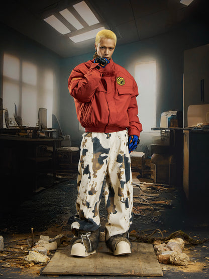 Leopard print American vintage street casual short jacket