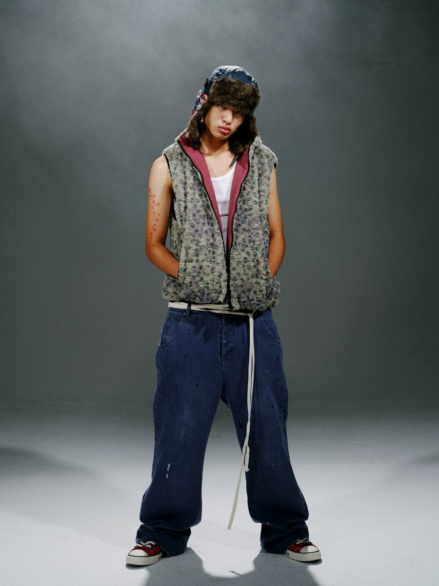 Leopard Print Reversible Cotton Vest Unisex