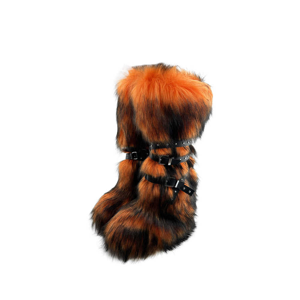 Mid-leg riveted boots fried street  boots