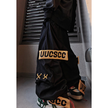 High street casual wide-leg brand loose cargo multi-pocket sweatpants