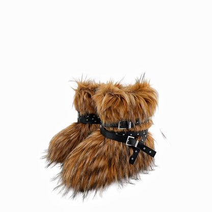 Mid-leg riveted boots fried street  boots