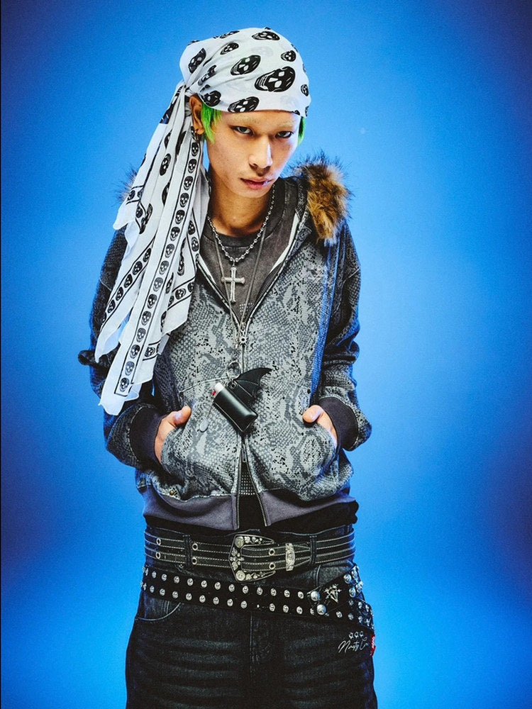 Detachable Collar Zip Loose Jacket