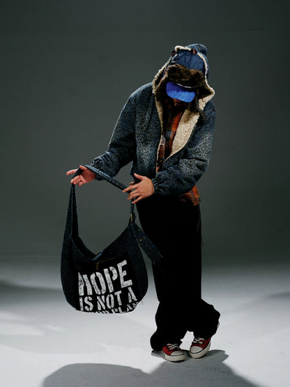 Blue Leopard Hooded Zip Jacket