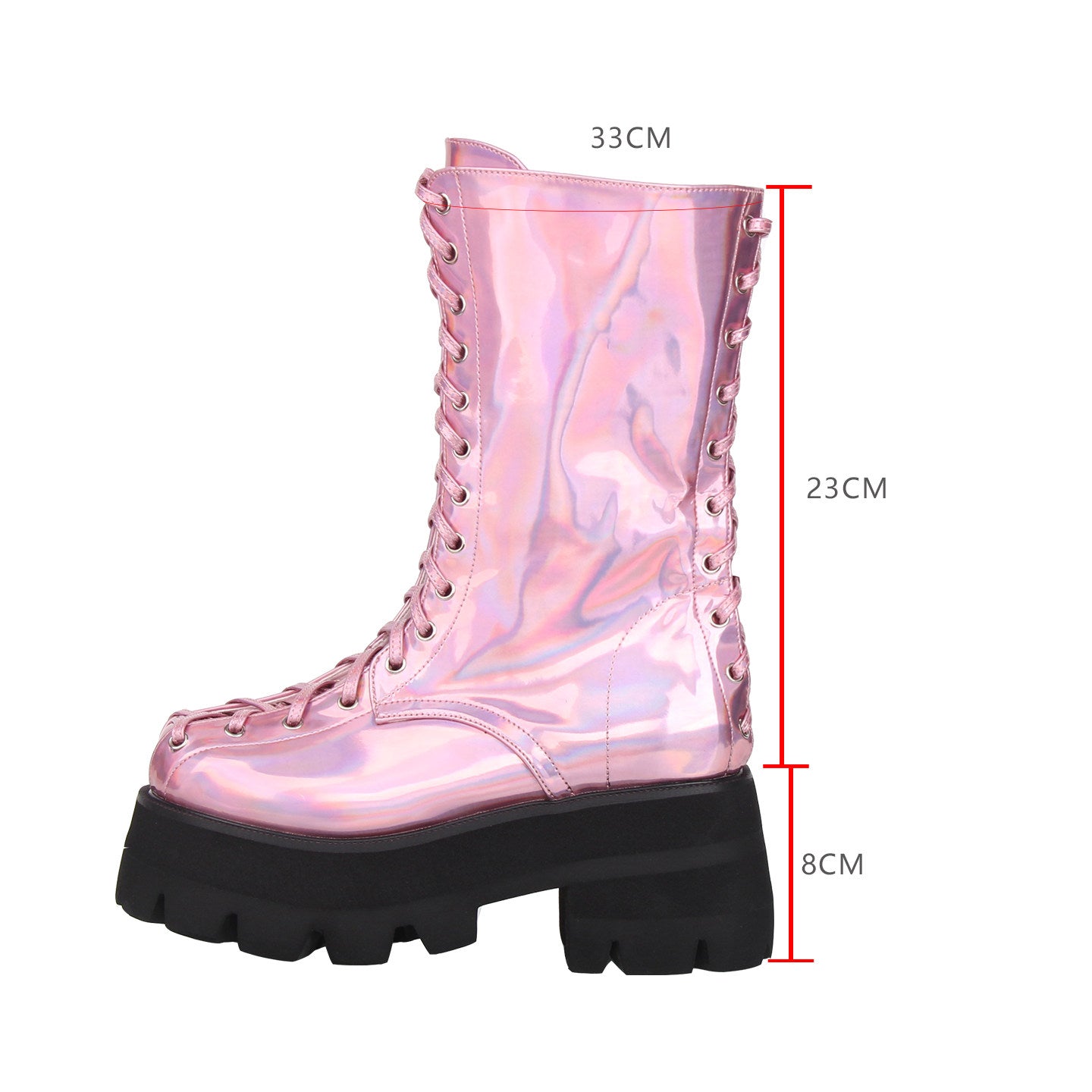 Holographic Punk Platform Mid Boots
