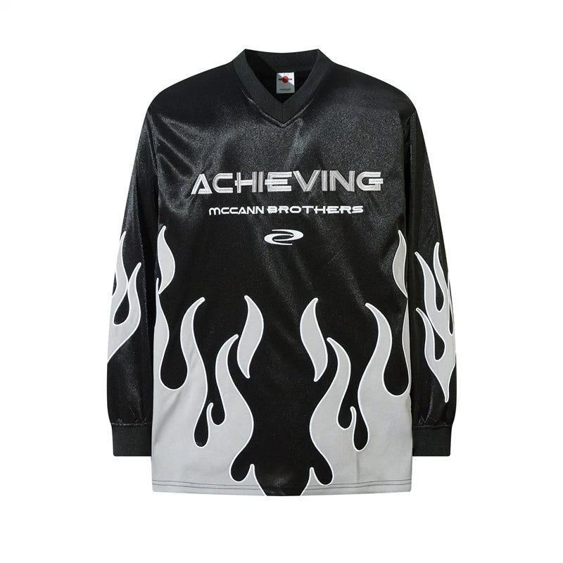 Flame Embroidery Jersey long-sleeve