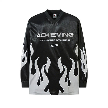 Flame Embroidery Jersey long-sleeve