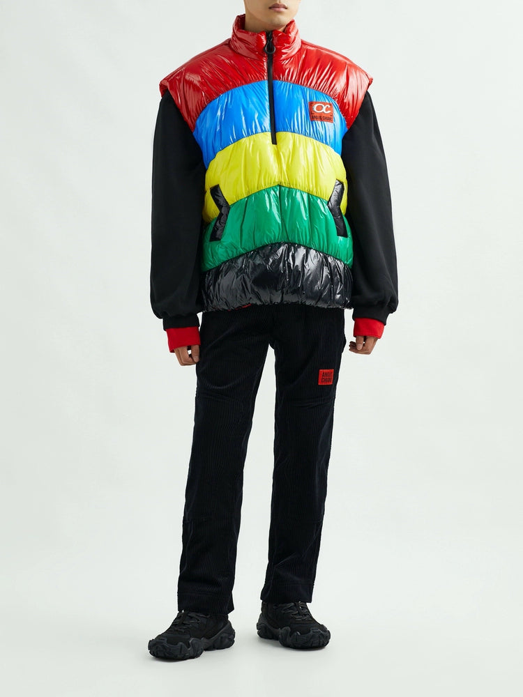 Multicolor Quilted Panel Vest Men