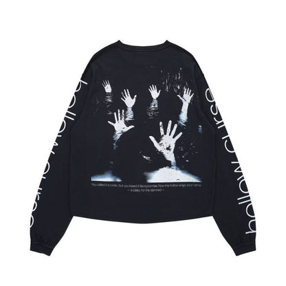 Dark Metal Reverse Seam Wide Long Sleeves