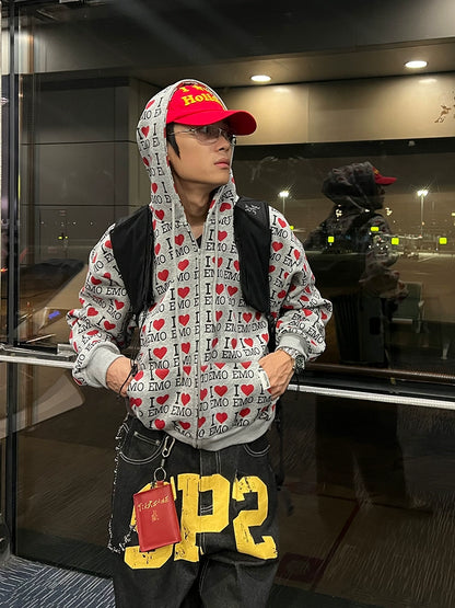 Retro Letter Cardigan Sweatshirt