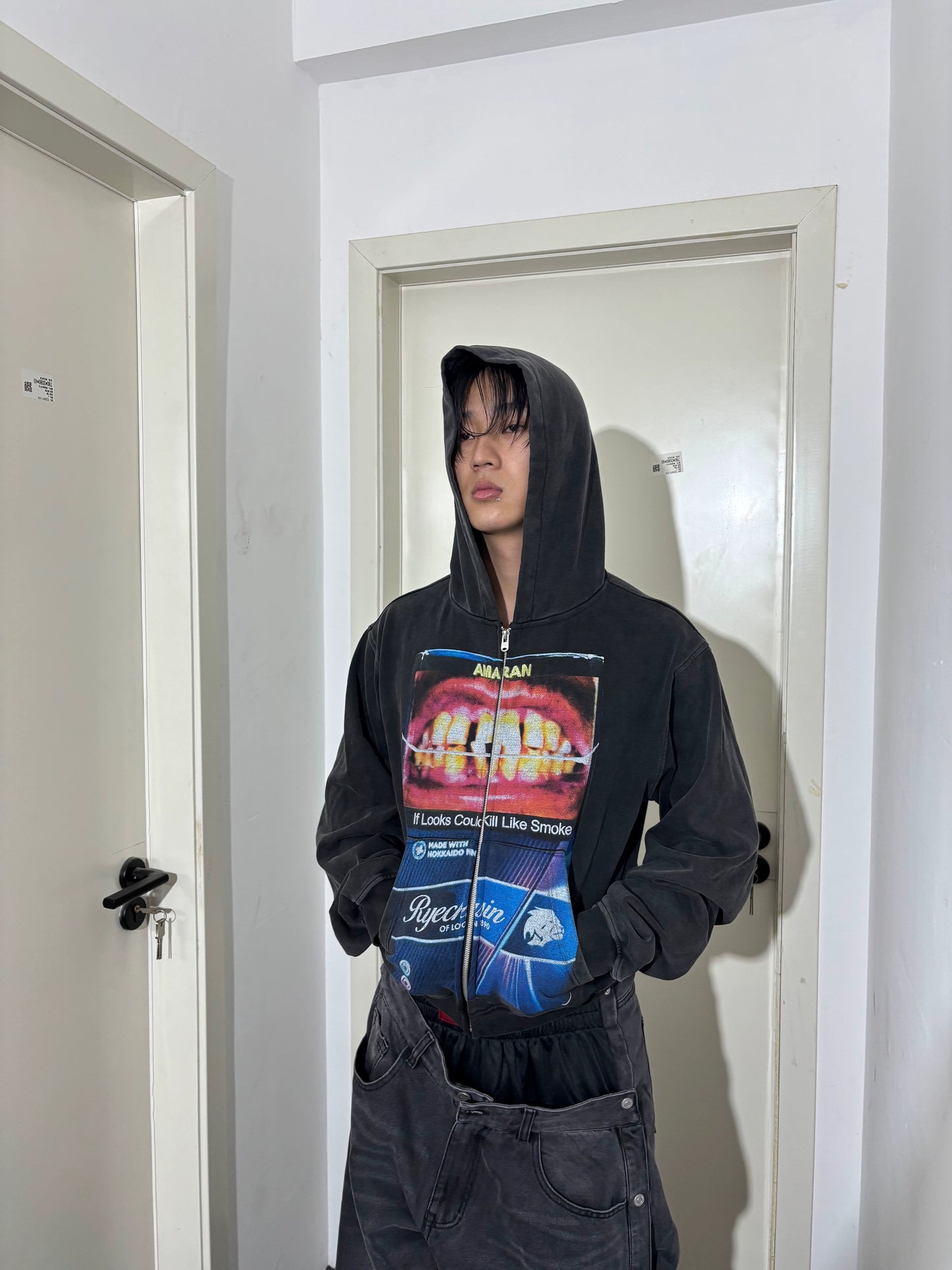 Washed Black Slim Hoodie