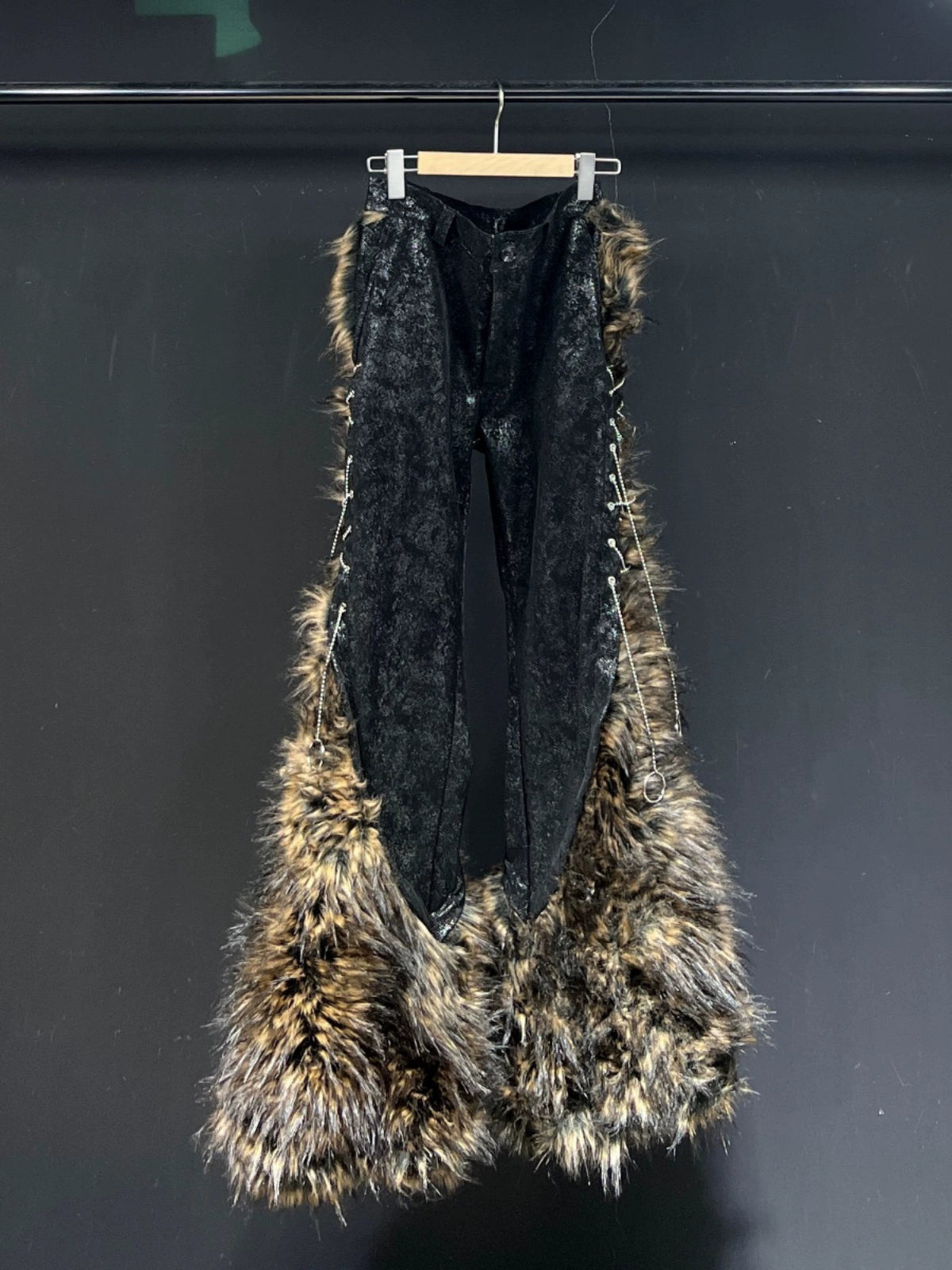 Leopard Chain Leather Pants