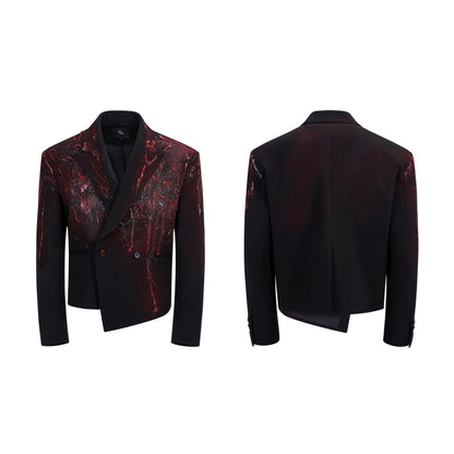 Wax Drip Irregular Blazer