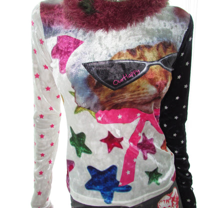 Y2K Thick velvet T-shirt long sleeve