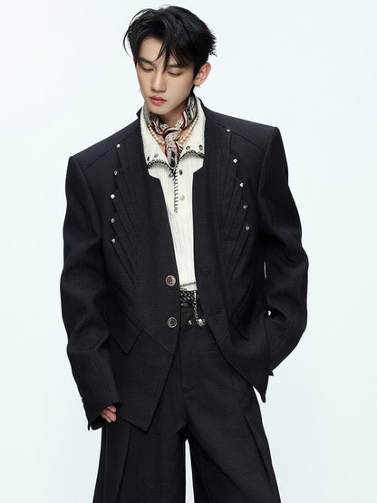 Deconstructed Shoulder Pad Loose Blazer