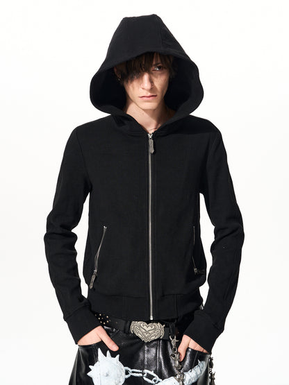 Skull Cross Zip Sweat Hoodie