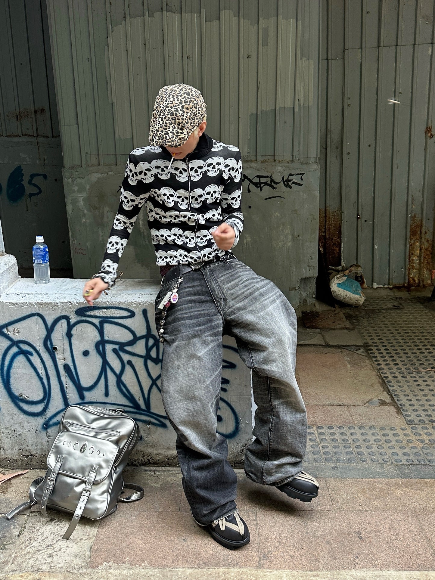 Skull Stripe Jacquard Jacket