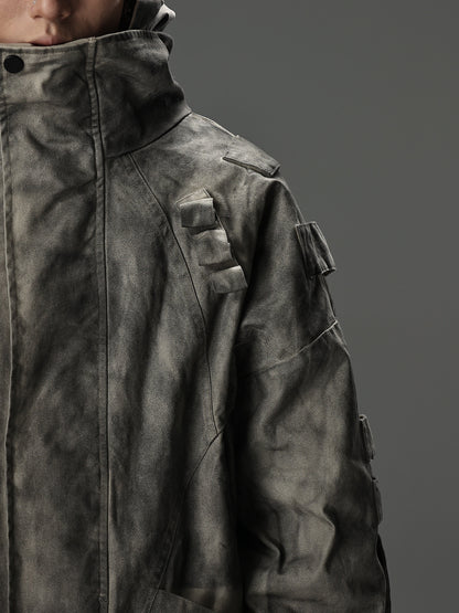 Wasteland Style Vintage Washed Denim Jacket Man