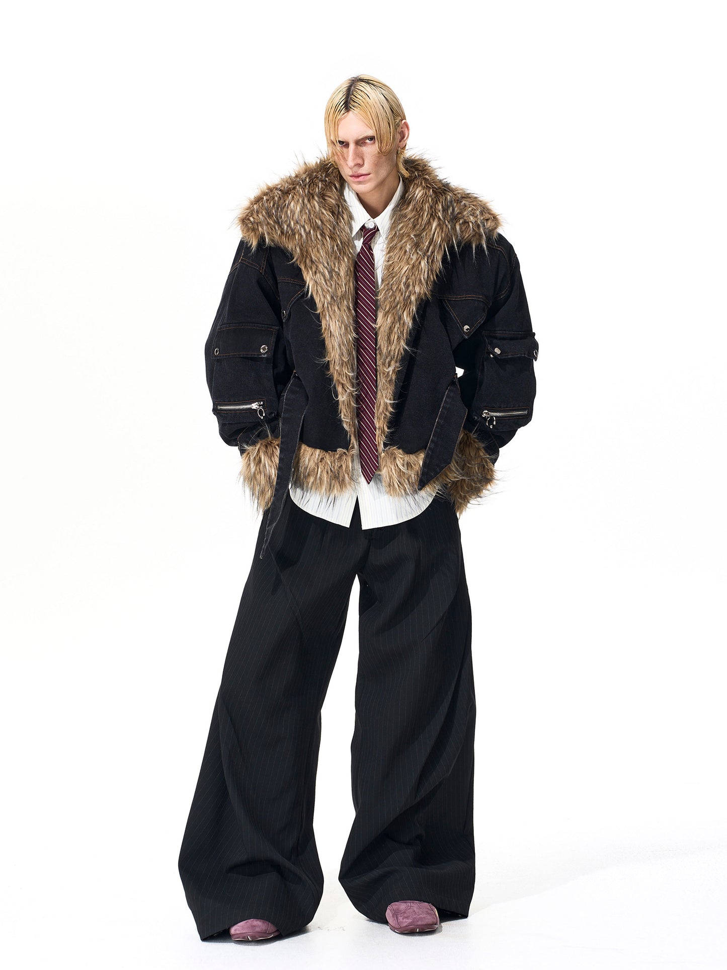 Denim Jacket Men's Winter Silhouette Bat Sleeve Jacket