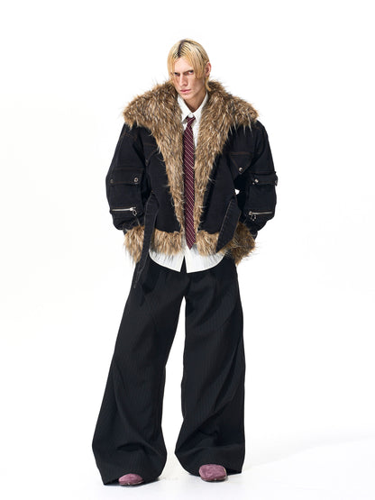 Denim Jacket Men's Winter Silhouette Bat Sleeve Jacket