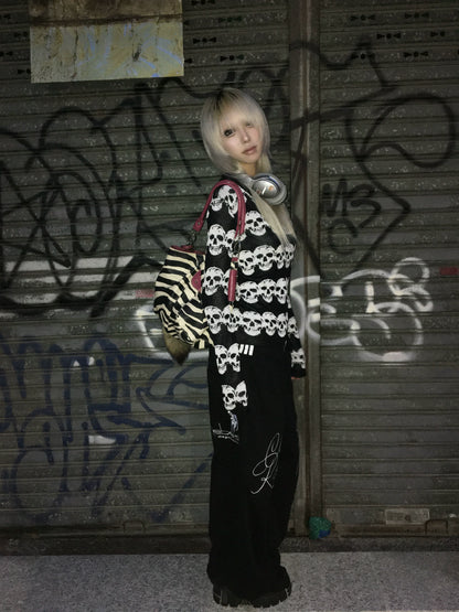 Skull Stripe Jacquard Jacket