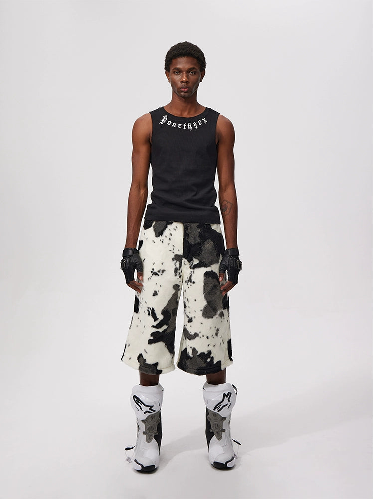 Cow Cropped Fur Shorts