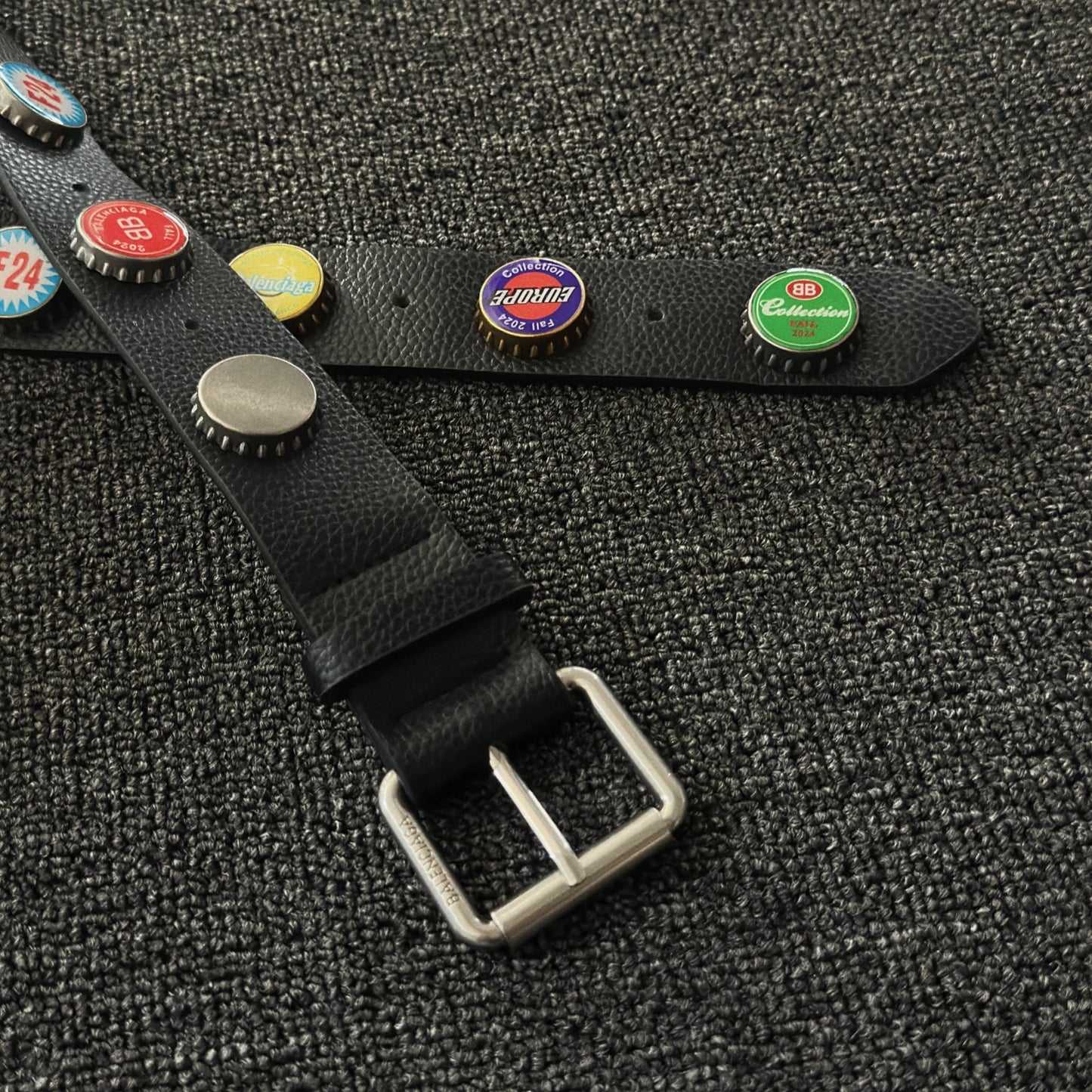 ironworks show beer bottle cap belt design sense unisex belt metal fashion item