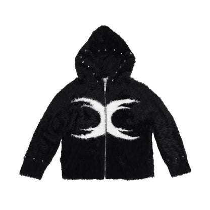 Sweater cardigan jacquard studded fall and winter coat