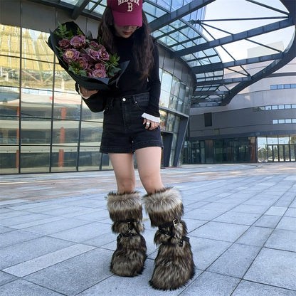 Mid-leg riveted boots fried street  boots