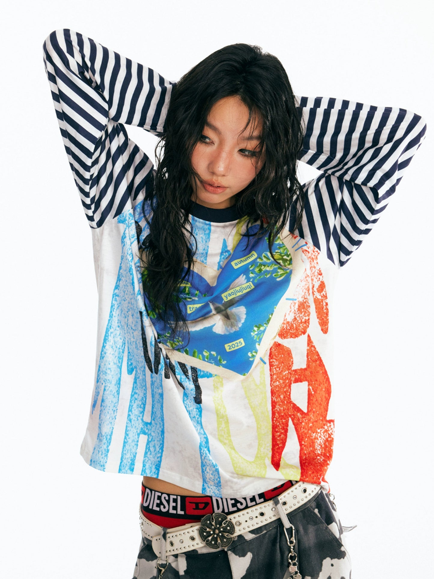 Stripe Long-Sleeve T-Shirt (Multi, Unisex)