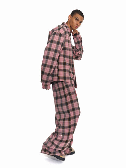 Pink Plaid Flamingo setup